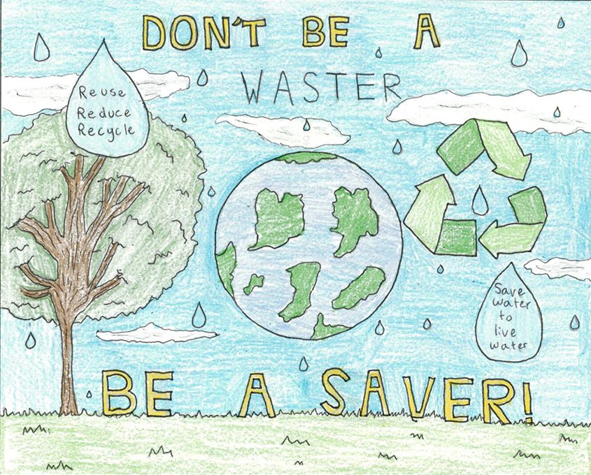 Winning artwork from Aubrey Vuoti, "Don't Be A Waster, Be A Saver." Photo: City of Escondido 