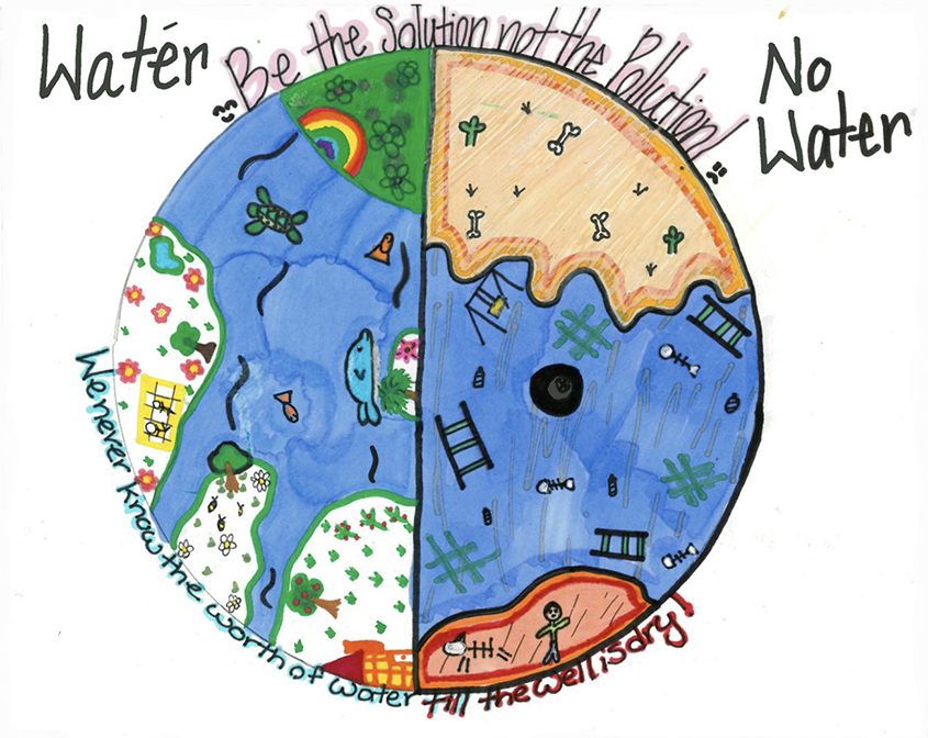 Winning artwork from Salma DeLeon, "Be The Solution, Not The Pollution." Photo: City of Escondido Escondido Student Poster Contest